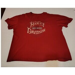 Harley Davidson Mens Graphic T Shirt Red Alamo City San Antonio TX Pocket Tee LL
